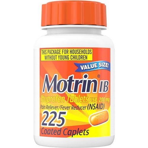 Motrin IB Ibuprofen 200mg Tablets, Ibuprofen Pain & Fever Reliever for Headache, Backache, Muscular Aches, Menstrual Pain & Minor Arthritis Pain, Over-The-Counter NSAID Medicine, 225 ct