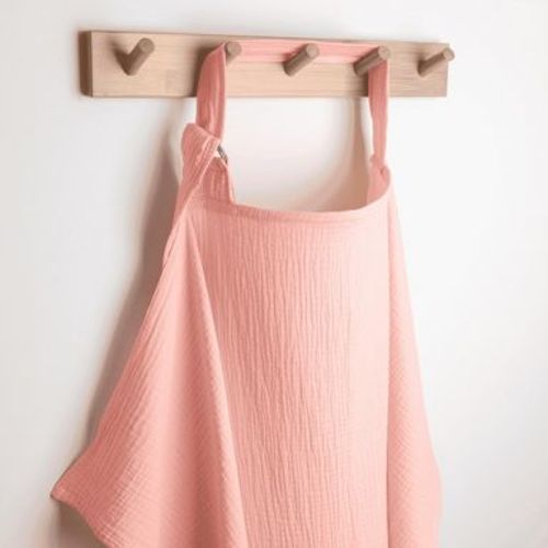 Muslin Nursing Cover for Baby Breastfeeding, Soft & Breathable Breastfeeding Cover for Mom by Comfy Cubs - Lace Pink