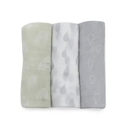 Bubba Nordic Muslin Wrap Grey/Sand 3 Pack | Baby Bunting AU