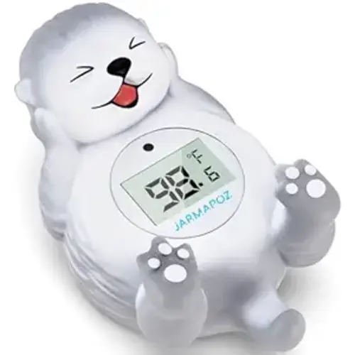 Baby Bath Thermometer, Cute Otter Floating Water Thermometer for Newborns & Infants, Safe and Accurate Room and Bathtub Temperature Monitor, Grey