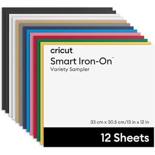 Cricut® Smart Iron-On™ Matless Heat Transfer Vinyl, Variety Sampler - 13 in x 12 in (12 ct)