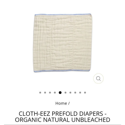 Cloth-eez Prefold Diapers - Organic Natural Unbleached -  Intermediate