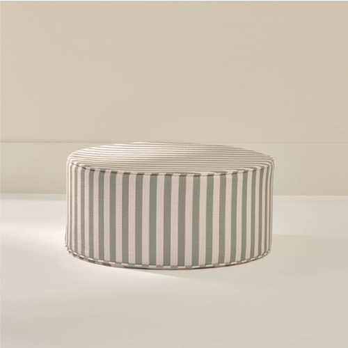 Green Striped Ottoman | Bennett in Coconut & Jade | House of Noa