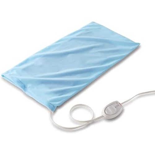 Sunbeam XL Heating Pad for Back Neck and Shoulder Pain Relief with Sponge for Moist Heating Option Extra Large 12 x 24" Blue
