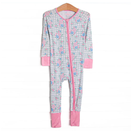 Growing Gingham Bamboo Zippy Pajama, Green – Stitchy Fish