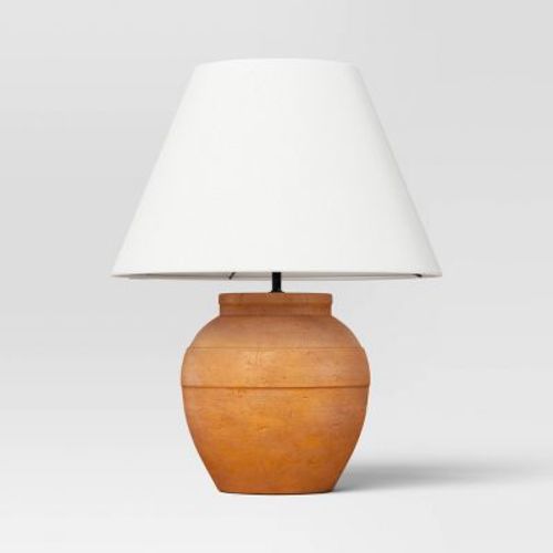 21.25"x17" Large Ceramic Table Lamp Terracotta - Threshold™