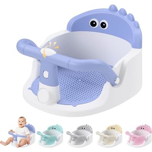 Baby Bath Seat for Babies 6 Months & Up Sitting Up with Suction Cups, Blue