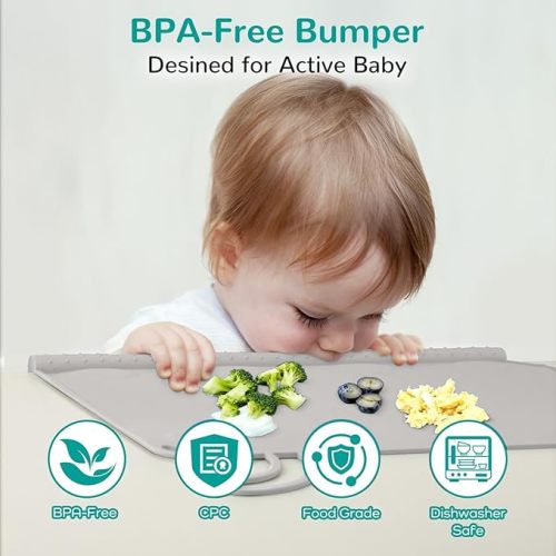 Silicone Placemat for Baby Eating: Dishwasher Safe & Non-Slip for Dining Table - Table Mat for Baby 8-18 Months