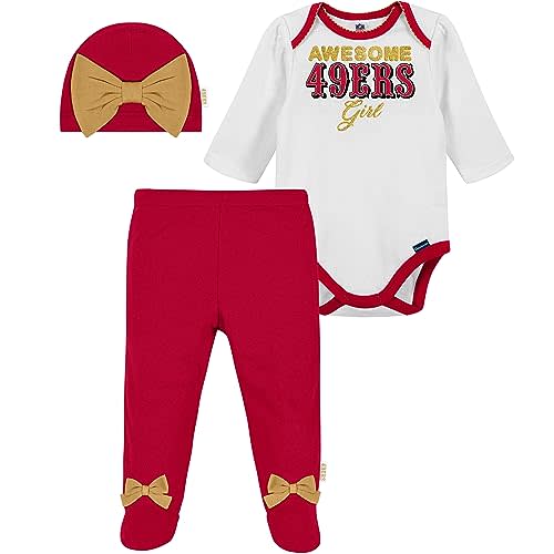 Gerber NFL Baby Girls Nfl Team Footed Pant and Bodysuit Gift Set