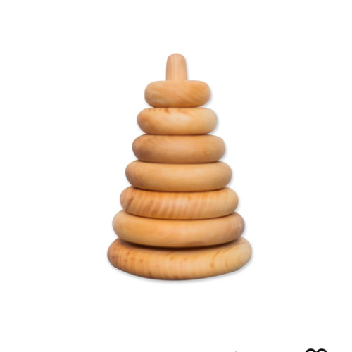 Ring Wooden Stacking Toy Montessori Wooden Pyramid Gifts for Toddlers