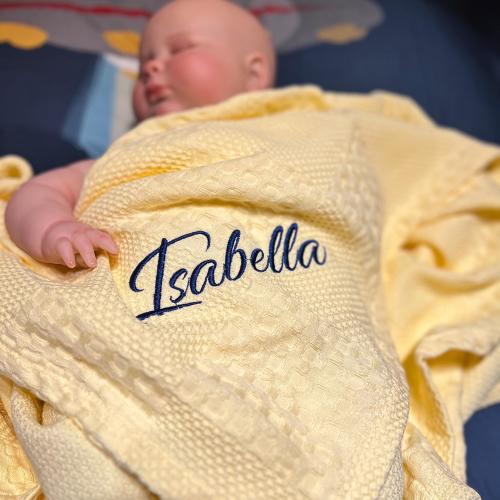 Personalized Baby Blanket, Embroidered Name Blanket, 100% Cotton Knit, Newborn Gift, Custom Baby Blanket, Baby Shower Gift
