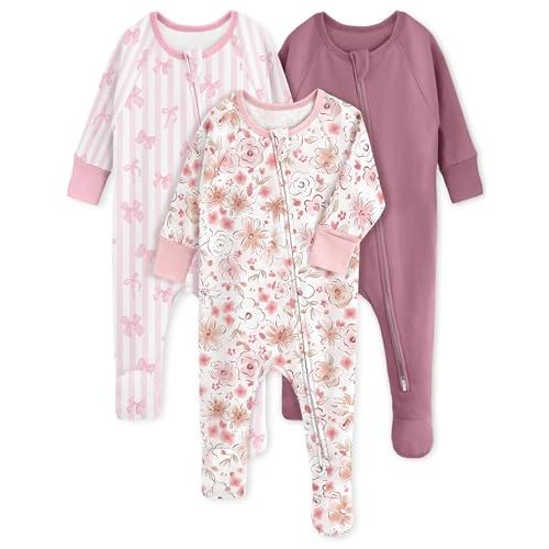 Yoofoss Baby Pajamas 100% Organic Cotton Baby Sleepers for Newborn 0-3 3-6 6-9 Months Boys Girl Clothes 3pcs Footed PJs