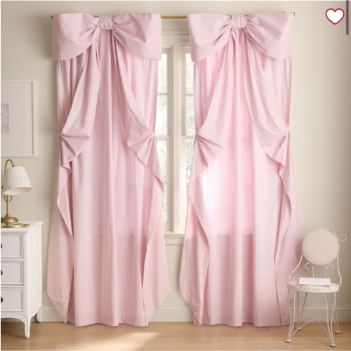 LoveShackFancy Bow Curtain, Blush Pink | Pottery Barn Teen