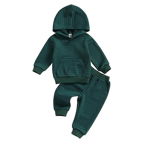 Ledy Champswiin Baby Boy Girl Sweatsuits Sportswear Toddler Kids Solid Color Outfit Hoodie Sweatshirt Tops & Pants Clothes