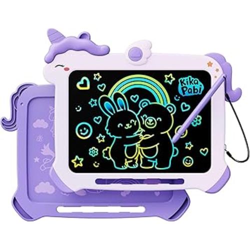 Kikapabi LCD Writing Tablet for Kids, Unicorn Toys Gifts for 3 4 5 6 7 Year Old Girls, Colorful Drawing Doodle Board, Toddler Educational Travel Toys Christmas Birthday Purple