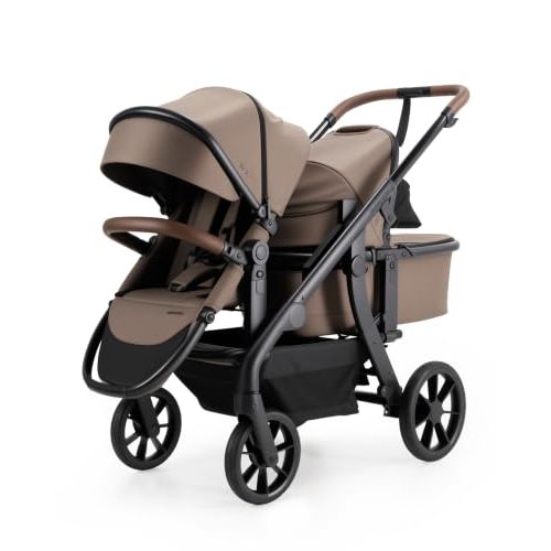 Momcozy ChangeGo Baby Stroller, Convertible Single-to-Double-to-Wagon Stroller with 23 Configurations, Carry-cot and Seat Included, Large PU Wheels, All-Wheel Suspension ＆ Extendable UPF50+ Canopy