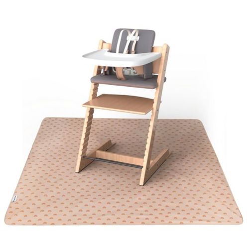 Tiny Twinkle Mess-Proof Splat Mats for Under High Chairs or Table Cover for Art Projects for Baby and Toddler (51" x 51", Boho Rainbow)