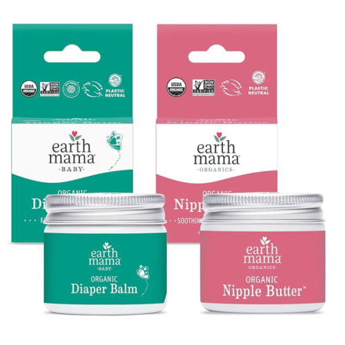 Earth Mama Nipple Butter™ & Diaper Balm | Nipple Cream & Organic Skincare for Baby | Breastfeeding & Postpartum Essentials Bundle