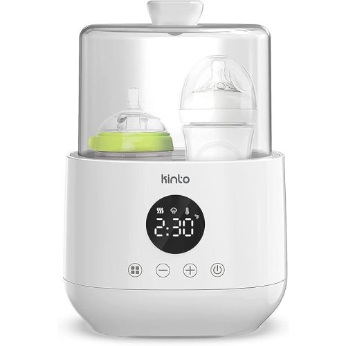 Double Bottle Warmer and Sterilizer, Baby Bottle Warmer for Breastmilk and Formula, Fast Heating with Adjustable Timer, Keep Warm Mode