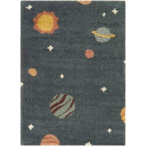 Balta Rugs 5'3"x7' Hibbard Novelty Kids' Rug Blue: Rectangle, Fade & Stain-Resistant, High Pile, OEKO-TEX Certified