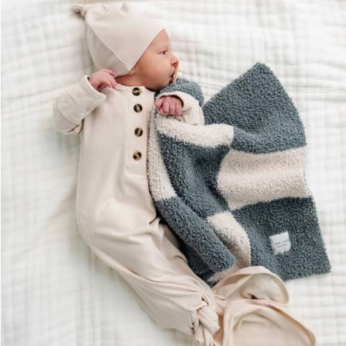 Chenille Blanket - Ocean Check - Mini/Lovey