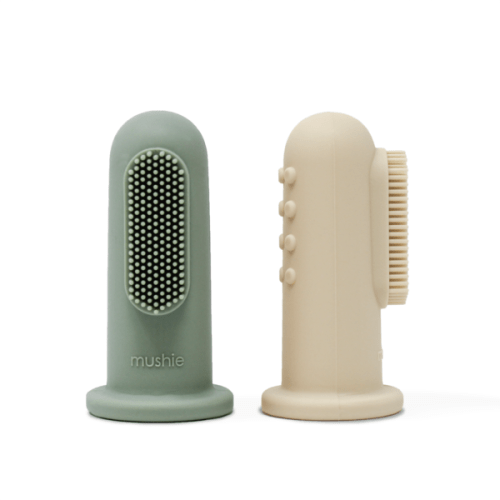 Finger Toothbrush (Shifting Sand/Cambridge Blue) – mushie