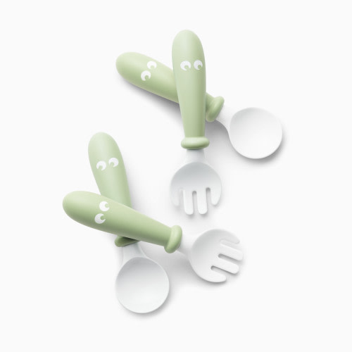 BabyBjörn Baby Spoon and Fork (4 Pack) - Powder Green