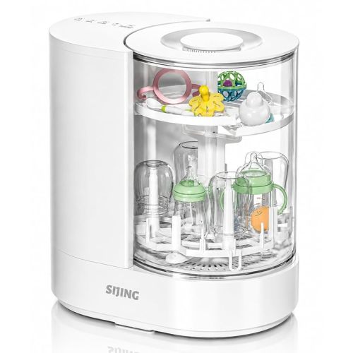 Glass Bottle Washer & Sterilizer Dryer, All-in-One Automatic Bottle Cleaner with Glass Chamber Design, 360° Spray Cleaning for Baby Bottles, Nipples, Pacifiers & Breast Pump Parts