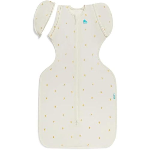 Love to Dream Swaddle Up Transition Bag, Viscose from Bamboo, Arms Up Position, Soft and Sustainable Bamboo Fabric, Sleep Bag, 1.0 TOG, (20-24°C) Ideal for Moderate Temps Cream Lemons, 13-19lbs