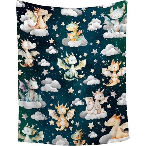 Dragon Blanket Lovers Gift for Girls Boys Super Soft Flannel Blanket for Sofa Couch Bed- Plush Warm Cozy Bed Home Decor for All Seasons - 40"x50"for Kids/Baby