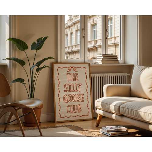 The Silly Goose Club Wall Art Funny Silly Goose Prints Nursery Silly Goose Decor Cute Animal Poster Trendy Kids Wall Art Digital Download.