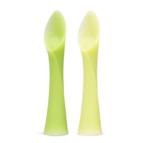 Olababy Silicone Baby Spoons, Baby Led Weaning, 2pk (Kiwi/Lemon)
