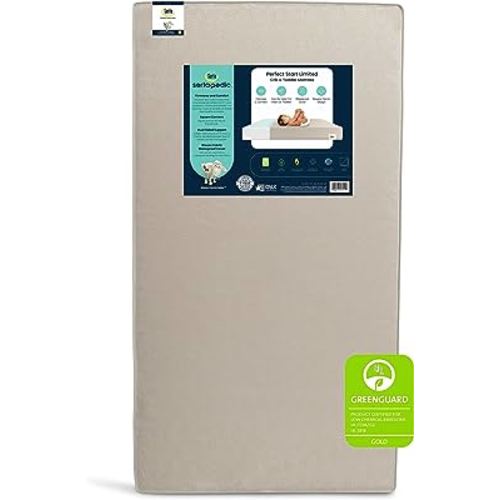 Serta Perfect Start Limited Dual Sided Baby Crib Mattress and Toddler Mattress, Breathable Fiber Core, GREENGUARD Gold Certified, Waterproof, 35 Year Warranty, Made in USA