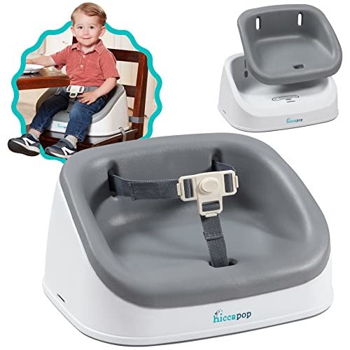 hiccapop ErgoBoost Toddler Booster Seat for Dining Table, Non-Slip Stable Booster Chair for Toddlers Eating, High Chair Booster Seat for Dining Table, Gray