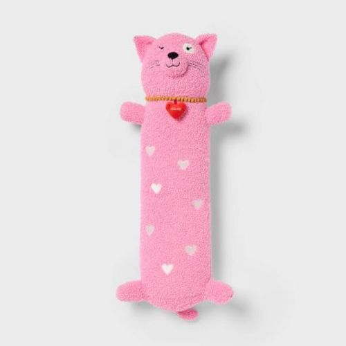 Cat Kids' Long Weighted Plush Throw Pillow Pink - Pillowfort™