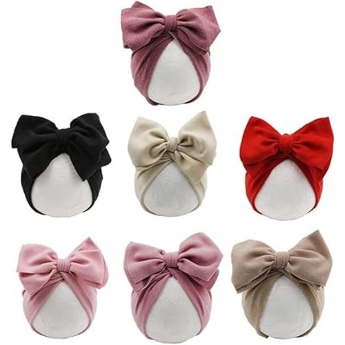 Baby Hat Baby Turban Hat Bow Solid Color Cotton Newborn Infant Sweet Girls Toddler Elastic Caps Headwraps
