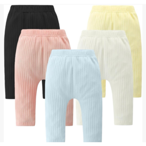 Fullfamous Baby and Toddler Girl's 5 Pack Cotton Ribbed Pull On Pants Leggings 0-4 Years