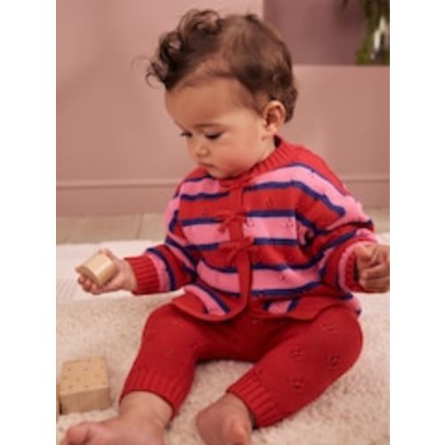 Buy Red Stripe Knitted Bow Cardigan and Leggings Baby 2 Piece Set (0mths-2yrs) from Next USA