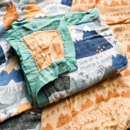 Reversible Muslin Blanket - Mustard Seed Faith | littlelightcollective