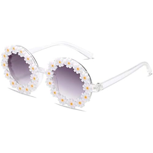 WZWLKJ Round Flower Sunglasses for Baby Girls Flower Shaped Cute Glasses UV 400 Protection Outdoor Beach Girl Boy