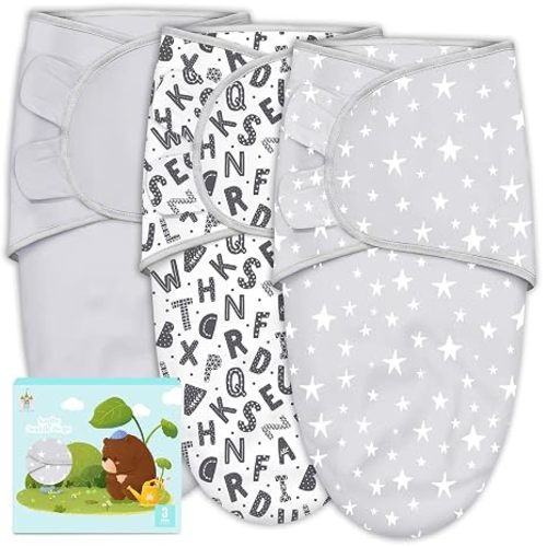Cute Castle 3-Pack Baby Swaddle Sleep Sacks - Newborn Swaddle Sack - Ergonomic Baby Swaddles Blanket Warp for Boys and Girls - Baby Essentials (0-3 Months - Pink)