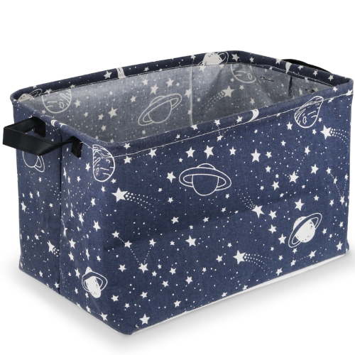 ZUEXT Large Laundry Basket, Waterproof, Freestanding Laundry Hamper, Collapsible Tall Clothes Hamper with Extended Handles for Clothes Toys in the Dorm and Family (Blue Starry Sky)