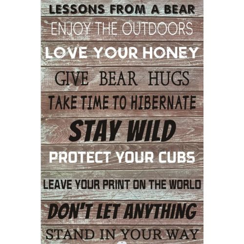 Bear Decor Metal Tin Sign Lesson From A Bear Tin Sign Rustic Decor Tin Poster For Home Kitchen Garage Bar Country Gifts 8x12 inch