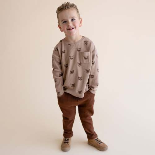Organic Tee & Foldover Pants Set - Fox