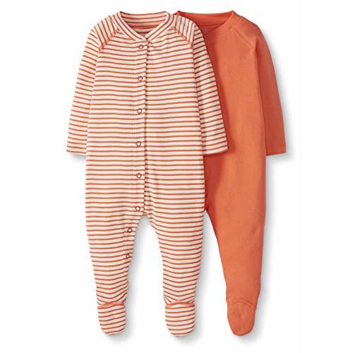 Moon and Back by Hanna Andersson Unisex Baby 2-Pack Organic Cotton Footed Sleep and Play