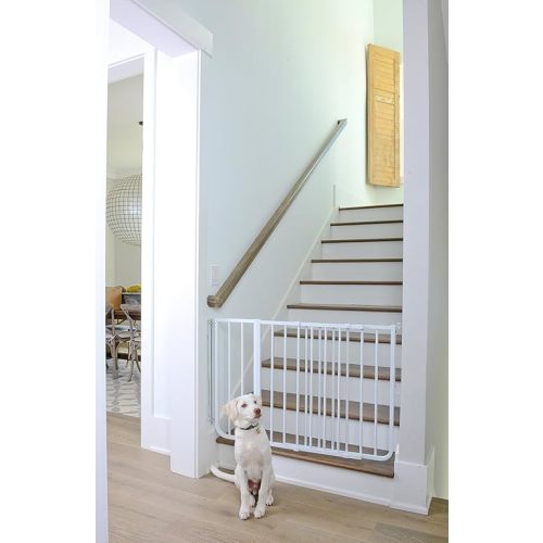 Cardinal Gates SS30 Stairway Special Baby Gate for Top of Stairs - Adjustable Indoor Dog Gate - Aluminum Metal Safety Gate for Kids & Pets - 27 to 42.5 Inches Wide - White - USA Based Company