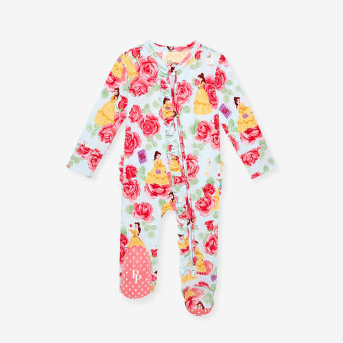 Disney Princess Belle Footie Ruffled Zippered One Piece