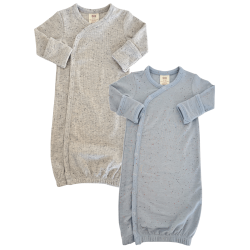 Heather & Glacier Speckle / Gown 2-Pack