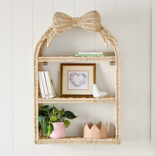 Rattan Bow Tiered Shelf (31"x20") | Pottery Barn Kids