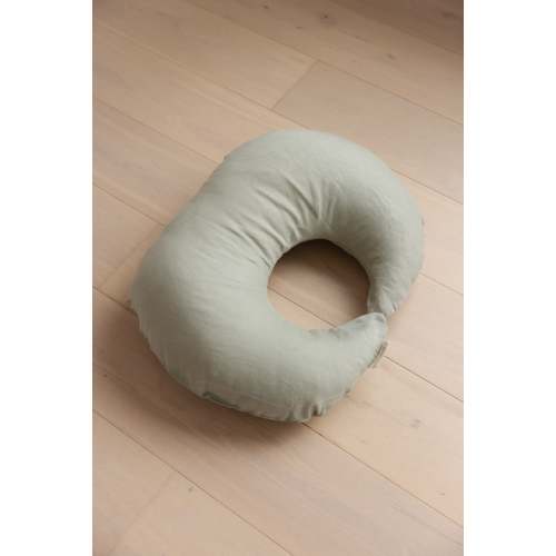 Soft Sage Moon Shaped Linen Nursing Pillow & Cover | Comfort & Style – Linen Label